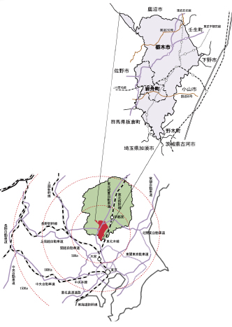栃木県内の位置