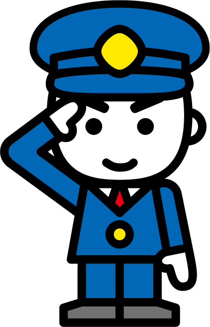 制服姿の消防士が敬礼しているイラスト