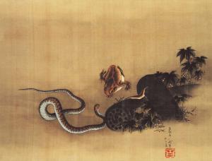 葛飾北斎《三すくみ図》