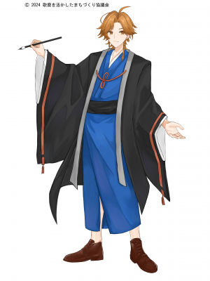 喜多川歌麿等身イラスト