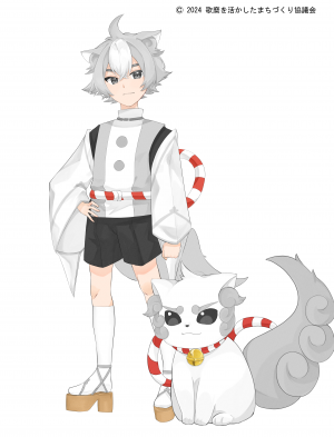 吽（狛犬）等身イラスト