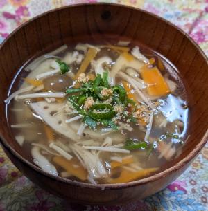 根菜ときのこのあんかけ中華スープ