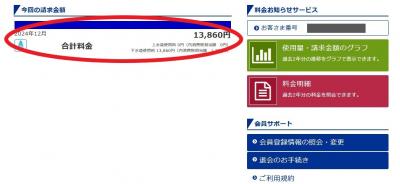 今回請求額の確認画面