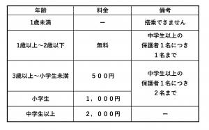 料金表
