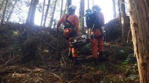 山岳救助訓練の様子①
