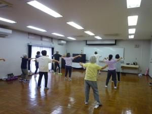 骨盤ストレッチの様子