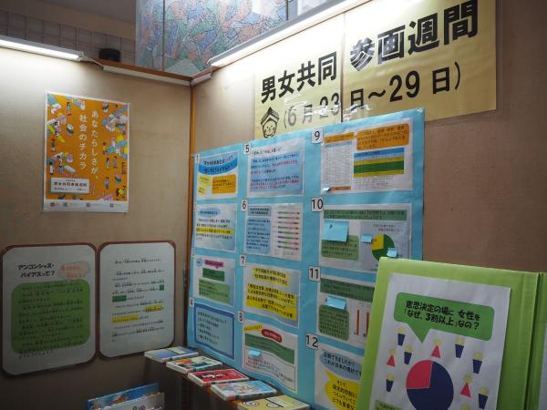 栃木市図書館　男女共同参画週間展示の写真