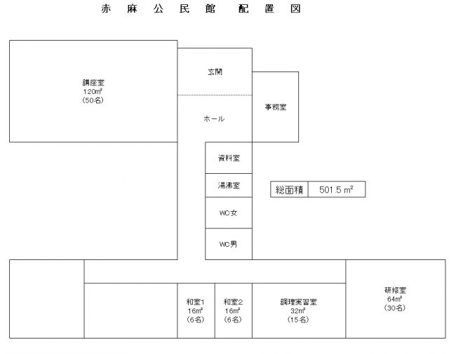 赤麻地区公民館配置図