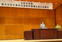 総会会場にて挨拶